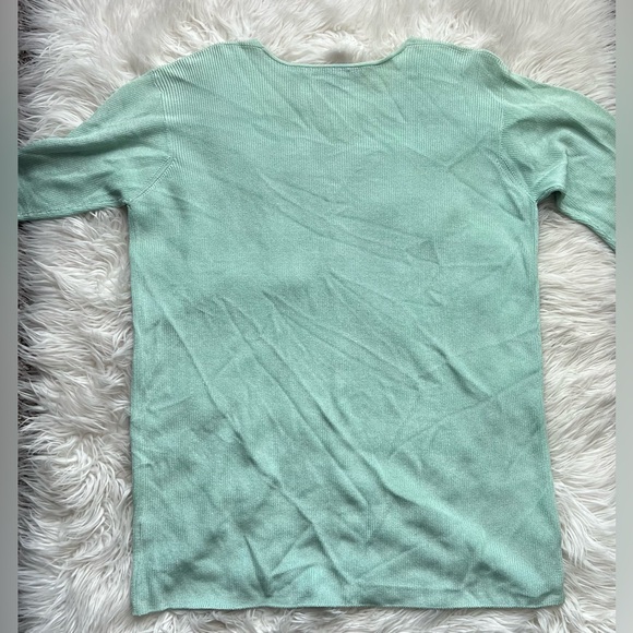 ELLEN TRACY  LARGE  Cardigan V-Neck Button Down Light Mint Green - Picture 6 of 6